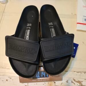Birkenstock mens size 41 eur 8.5 us black Tema slides adjustable womens 10.5 us